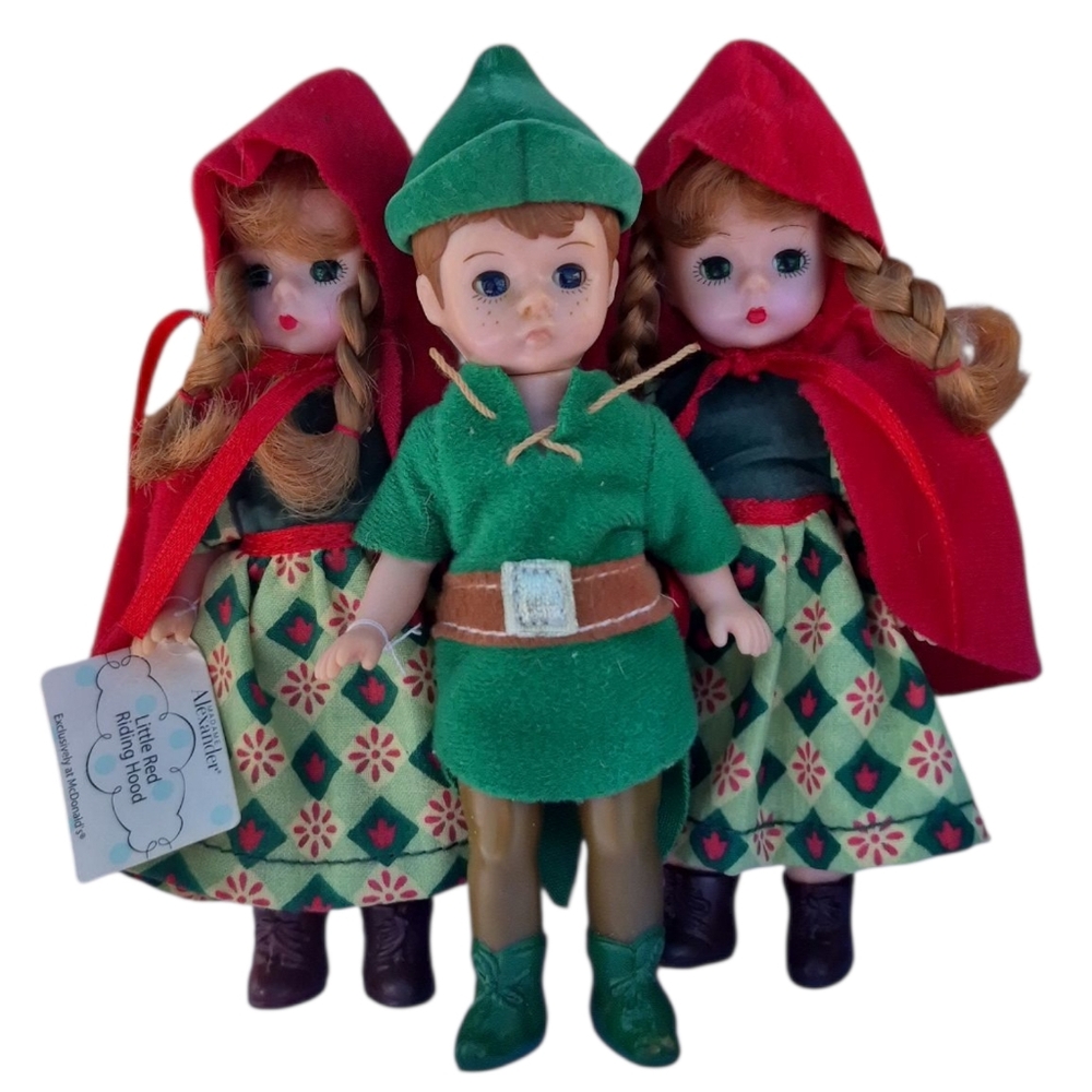 McDonalds Mini Madame Alexander Dolls Little Red Riding Hood & Robin Hood 3pc